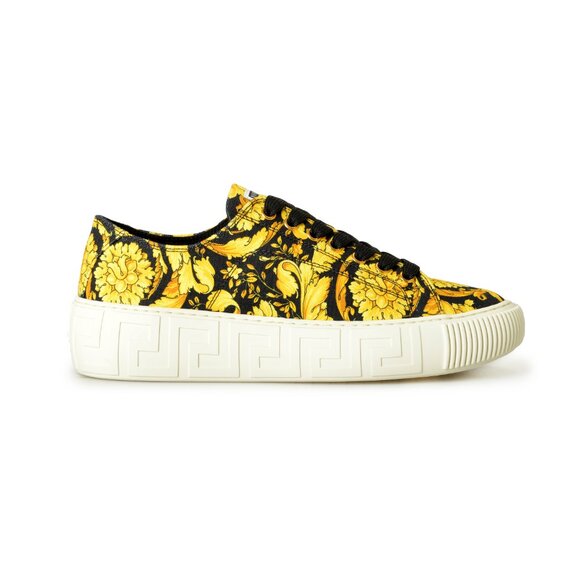 Versace Women's St. Barocco Print Canvas Sneakers Shoes US 7 IT 37 - Picture 4 of 8